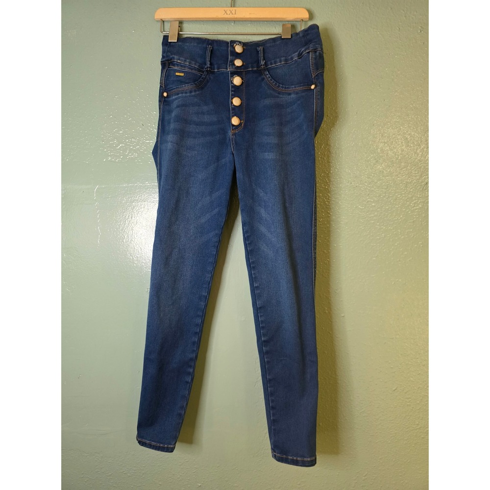Draxy Skinny Jeans Blue High Waisted Button Fly W26 L28